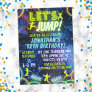 Let's Jump Bounce Neon Trampoline Park Birthday Invitation