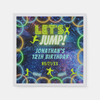 Let's Jump Bounce Trampoline Party Neon Green Glow