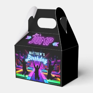 Let's Jump Neon Trampoline Park Birthday Party Favor Boxes
