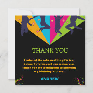 Let's Jump Party Trampoline jump Birthday Thank You Card