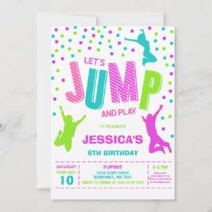 Let's Jump & Play Kids Birthday Invitation