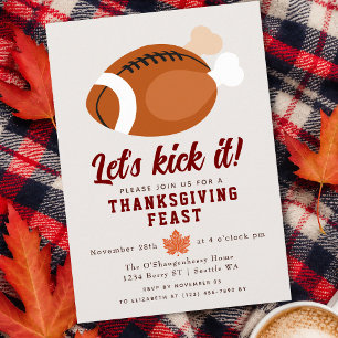 Let's Kick It Funny Thanksgiving Dinner Invitation
