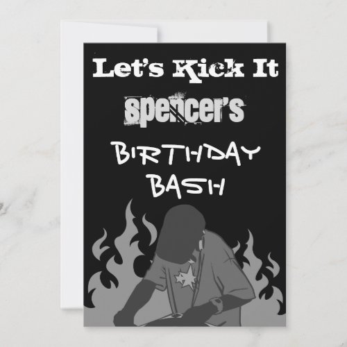 Lets Kick It Personalized Birthday Invitation