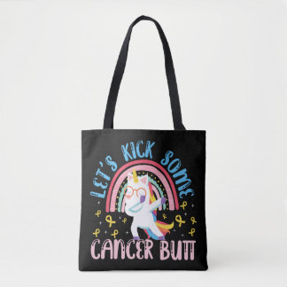 Let's Kick Some Cancer Butt Childhood Cancer Tote Bag