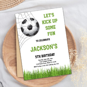 Let's kick up some fun Soccer Birthday Invitations