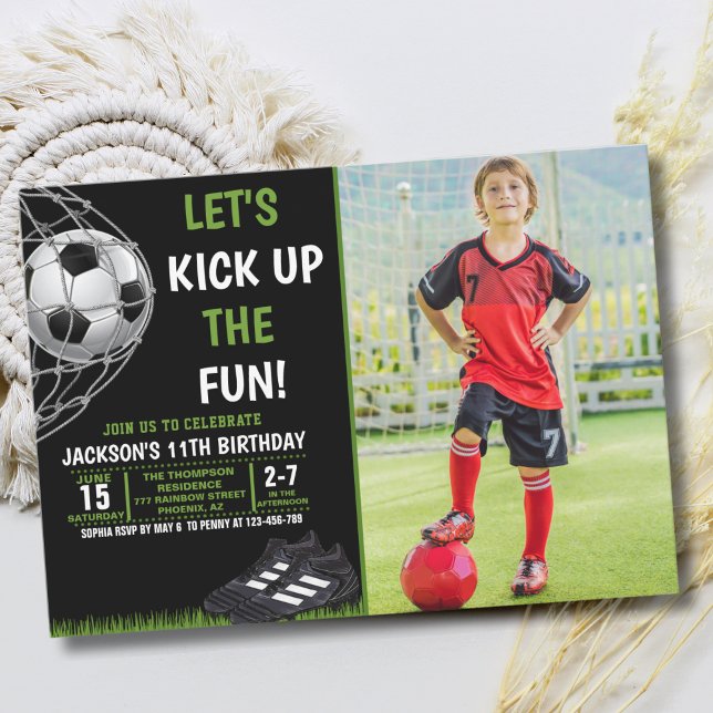 Let's Kick up the fun!, Funny Soccer Birthday Invitation (Creator Uploaded)