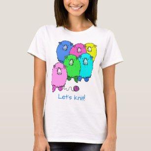 Let's Knit! Fluffy sheep and yarn personalized T-Shirt