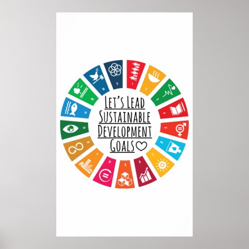 Lets Lead UN SDG Sustainable Development Goals Poster