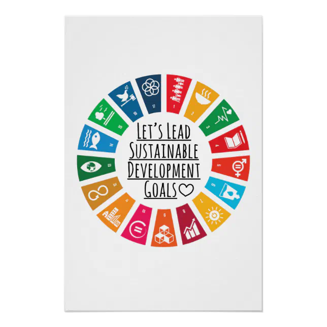 Let's Lead UN SDG Sustainable Development Goals Poster Zazzle