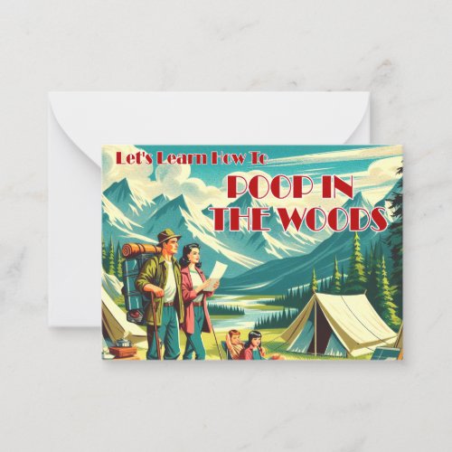 Lets Learn How To Poop In The Woods Camping Note Card