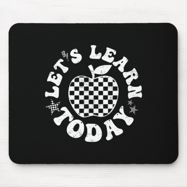 Let's Learn Today Checkered Apple Back To School T Mouse Pad (Front)