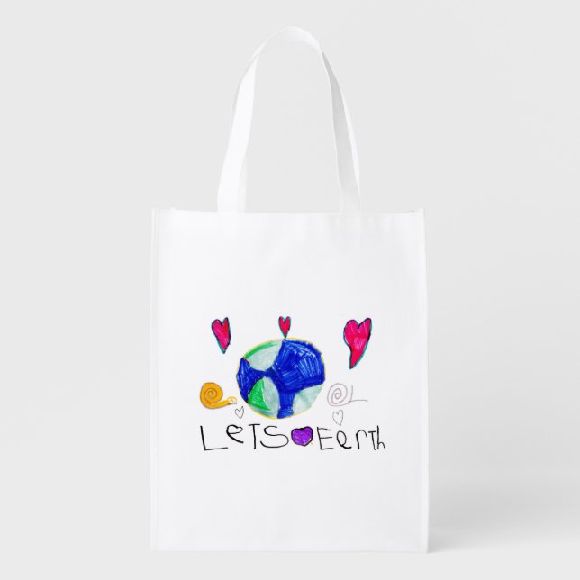 Lets Love Earth re-usable grocery bag (Front)