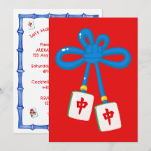 Let's Mahjong and Mingle Party Invitation