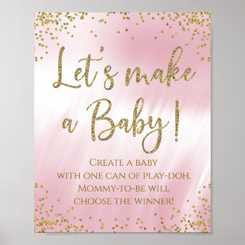 Lets Make A Baby Baby Shower Game Poster