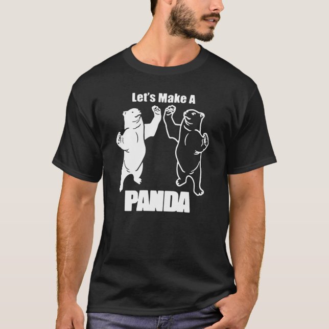 Let's Make A Panda  Black And White Polar Bear Pan T-Shirt (Front)