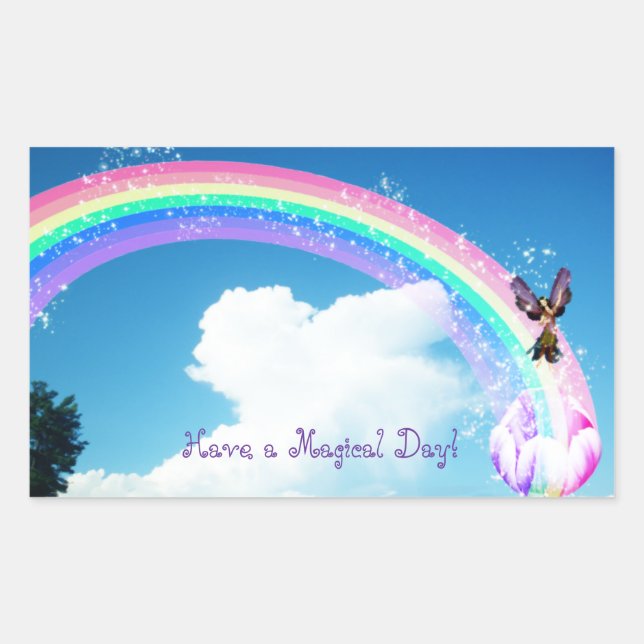 Let's Make a Rainbow Rectangular Sticker (Front)