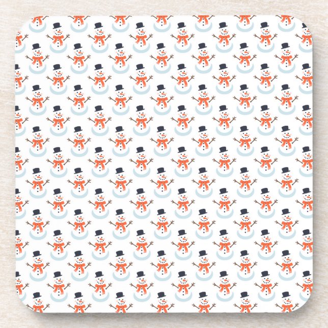 Let's make a snowman! beverage coaster (Front)