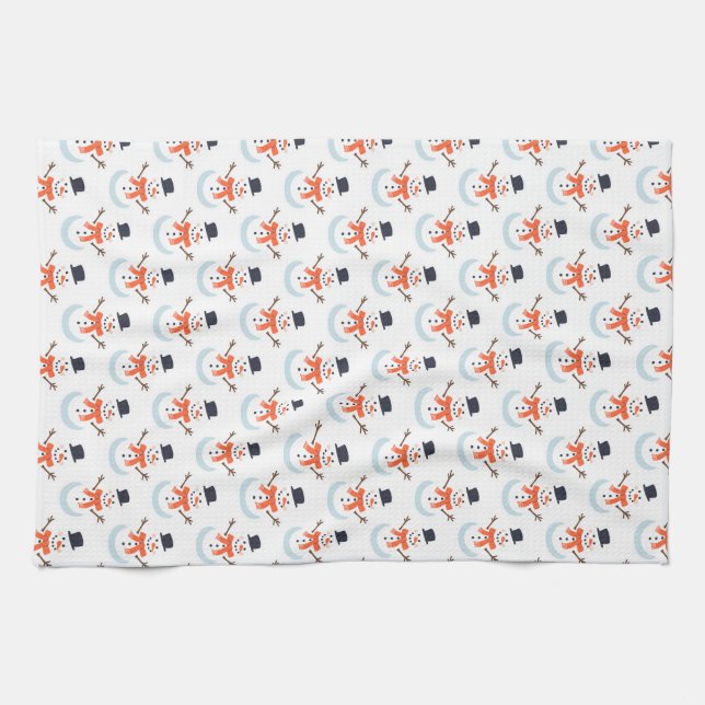 Let's make a snowman! kitchen towel (Horizontal)