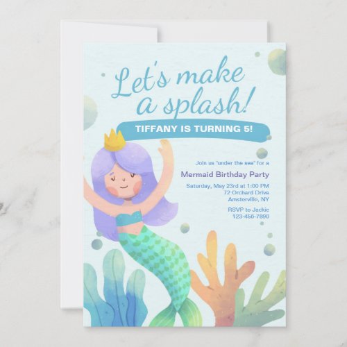 Lets Make A Splash Birthday Party Invitation