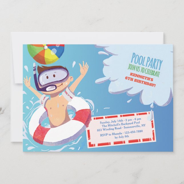 Let's Make A Splash Invitation (Front)