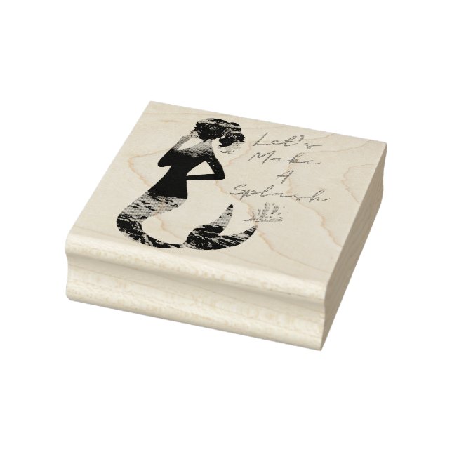 Let's Make A Splash Mermaid Wood Art Stamp (Stamp)