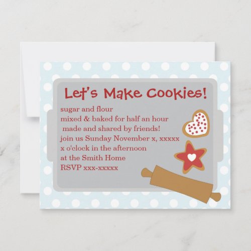 Lets Make Cookies Invitation