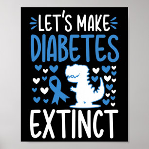 Let's Make Diabetes Awareness November Type T1d T2 Poster