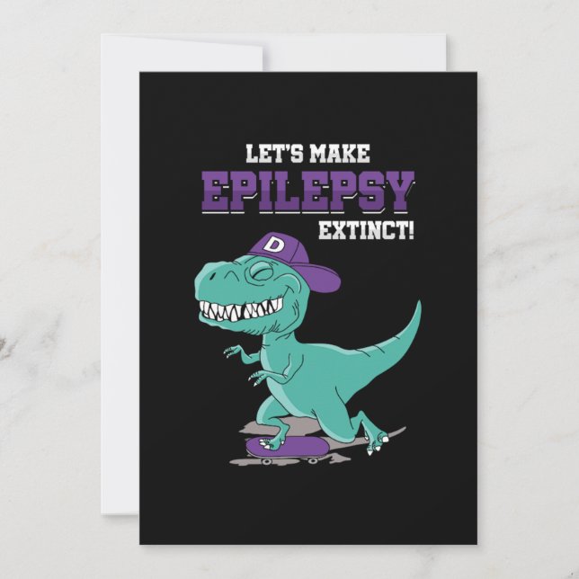 Lets Make Epilepsy Extinct Epilepsy Awareness Invitation (Front)