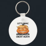 Let's Make Halloween Great Again Classic Keychain<br><div class="desc">Let's Make Halloween Great Again Classic – A classic Trumpkin-inspired parody featuring the famous slogan. Simple yet eye-catching,  it adds a humorous twist to Halloween traditions. Great for anyone looking to spark laughs and conversations.</div>