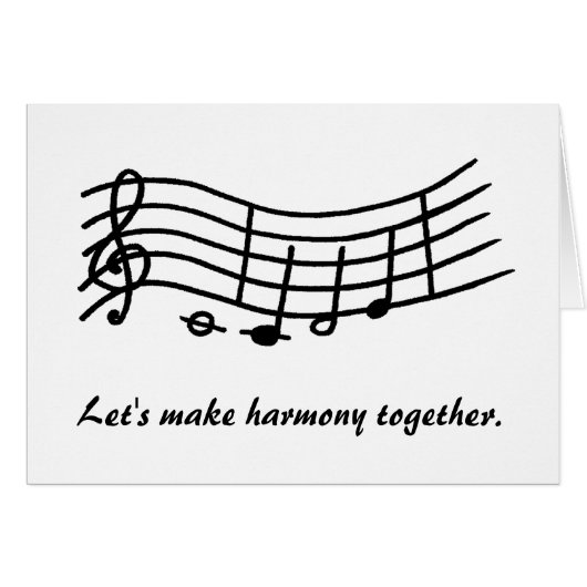 Lets make harmony together Marriage Proposal Card (Front Horizontal)