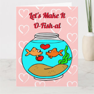 Let's Make It O-Fish-Al Funny Cute Valentine Pun Card