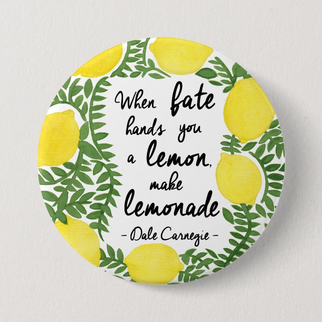 Let's Make Lemonade Pinback Button (Front)