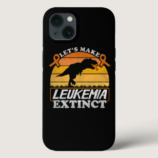 Lets Make Leukemia Extinct Dinosaur Orange Ribbon  iPhone 13 Case