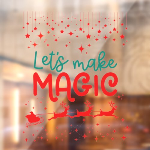 Lets Make Magic Santa Claus Reindeers Sleigh Ride Window Cling