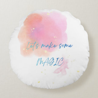 Let's Make Some Magic Fleece Blanket | Cozy Inspir Round Pillow