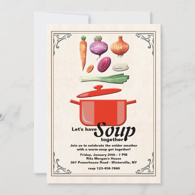 Let's Make Soup Invitation (Front)