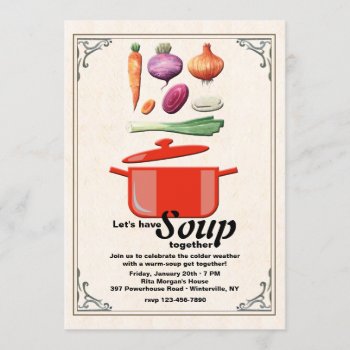 Let's Make Soup Invitation by heartfeltclub at Zazzle