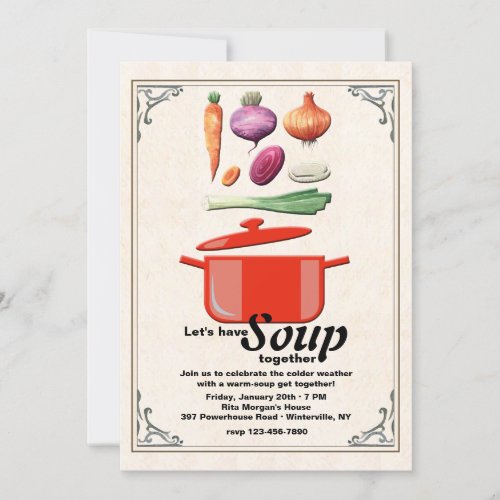 Lets Make Soup Invitation