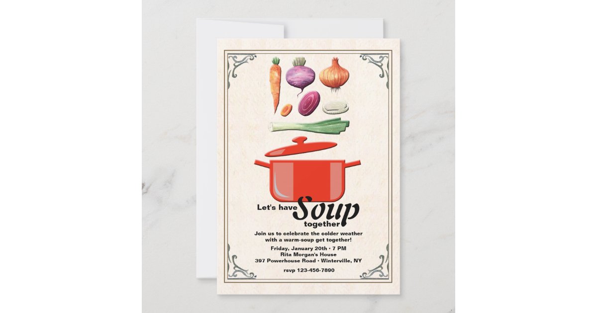 Let's Make Soup Invitation | Zazzle