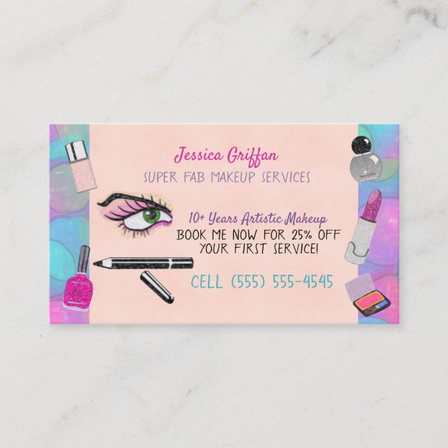 Let's MakeUp Business Card (Front)