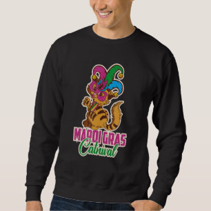 Let's Mardi gras y'all carnival cat mask catrival Sweatshirt