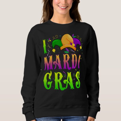 Lets Mardi Gras Yall Celebrating Party L Love Ma Sweatshirt
