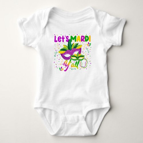 Lets Mardi Yall Colorful Parade NOLA Grouping  Baby Bodysuit