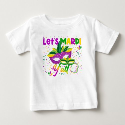Lets Mardi Yall Colorful Parade NOLA Grouping Baby T_Shirt