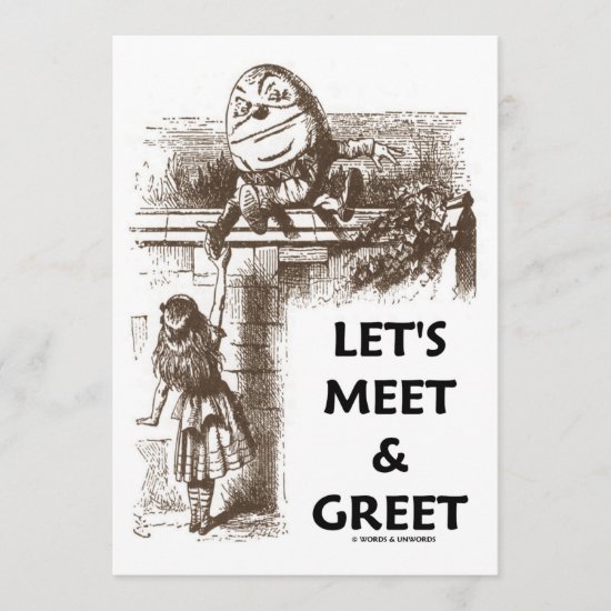 Let's Meet & Greet Alice Humpty Dumpty Wonderland Invitation