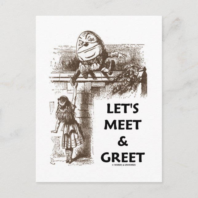 Let's Meet & Greet Alice Humpty Dumpty Wonderland Postcard (Front)