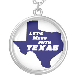 Let's Mess With Texas Blue Necklace