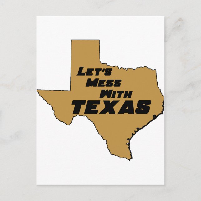 Let's Mess With Texas Brown Postcard (Front)