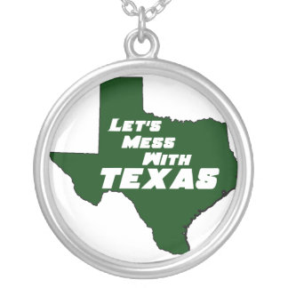 Let's Mess With Texas Green Necklace