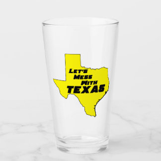Let's Mess With Texas Yellow Glass